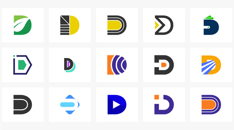D字母Logo创意设计案例欣赏｜字母Logo系列